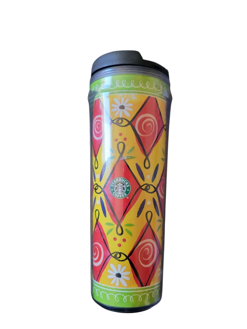 Starbucks Yellow Floral Travel Tumbler - Reusable Coffee Cup